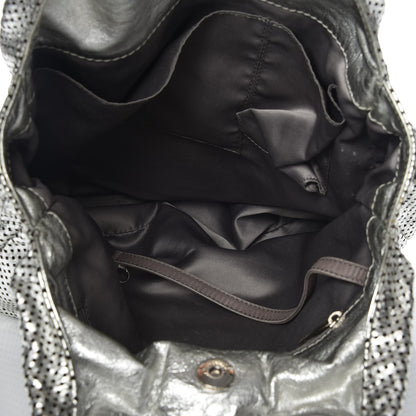 Chanel Metallic Glazed Calfskin Perforated Medium Rodeo Drive Tote Silver 6 of 8