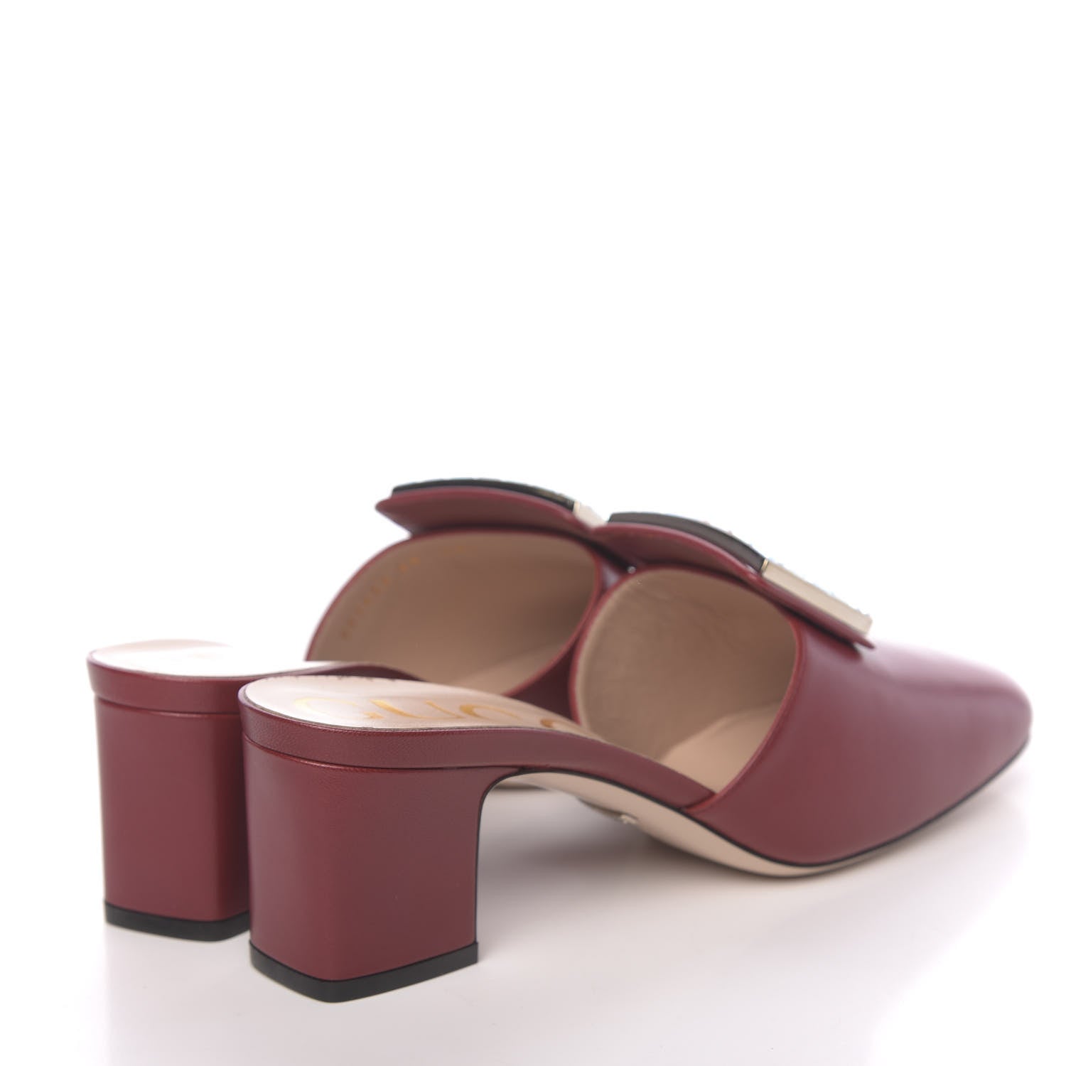 Gucci Malaga Kid Crystal Square G Madelyn Mules 39 Romantic Cerise 4 of 10