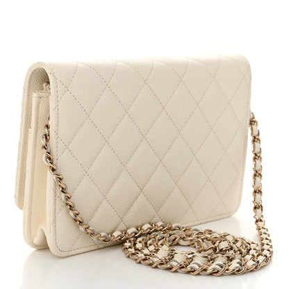 Chanel Caviar Quilted Multi Chain Wallet On Chain WOC White 3 of 13