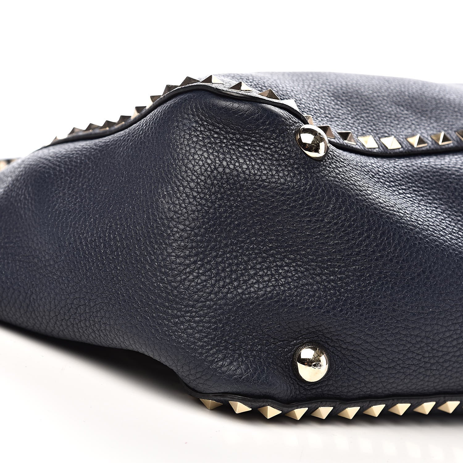 Valentino Garavani Pebbled Calfskin Medium Rockstud Tote Marine 8 of 12
