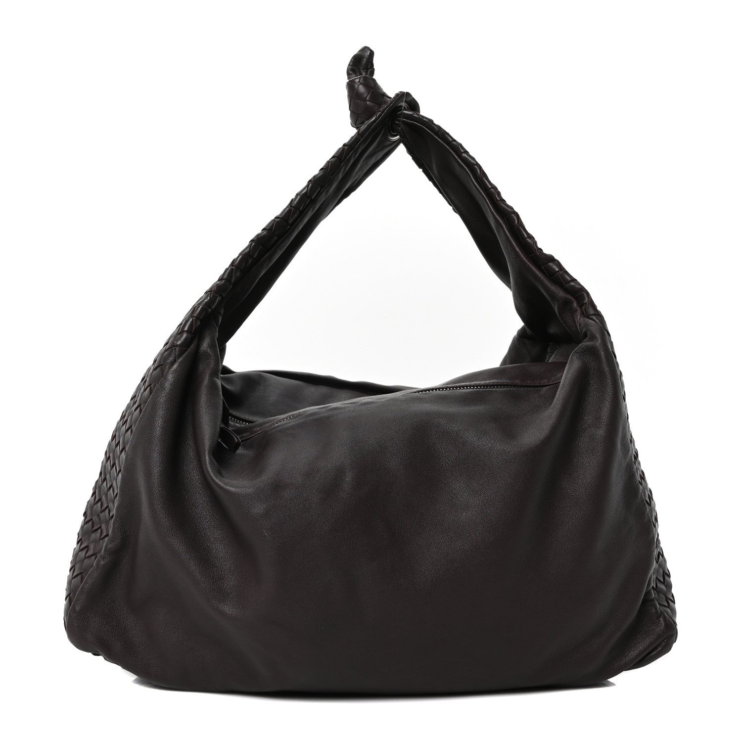 Bottega Veneta Nappa Intrecciato Double Zip Large Hobo Ebano 1 of 9