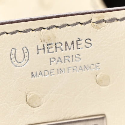 Hermes Ostrich Horseshoe Birkin 25 Beton Gris Asphalte 6 of 12
