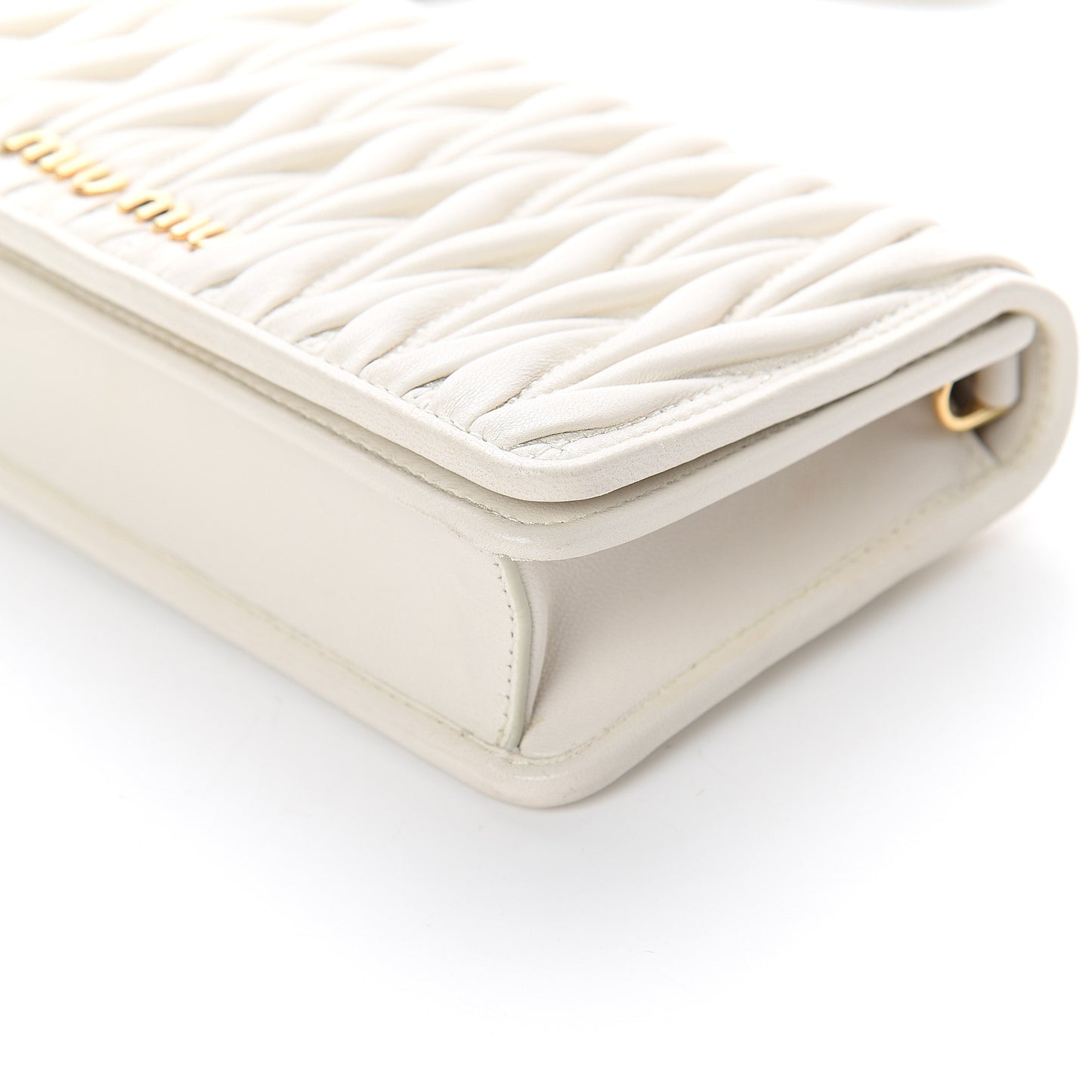 Nappa Matelasse Chain Crossbody Bag White