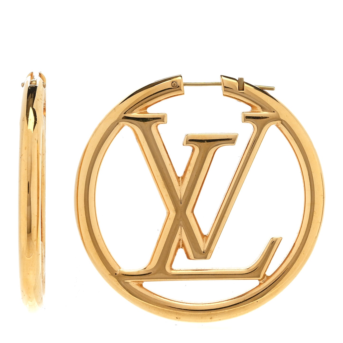 Metal Louise Hoop Earrings Gold
