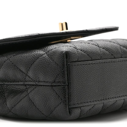 Chanel Caviar Quilted Coco Handle Clutch With Chain Black 9 of 10