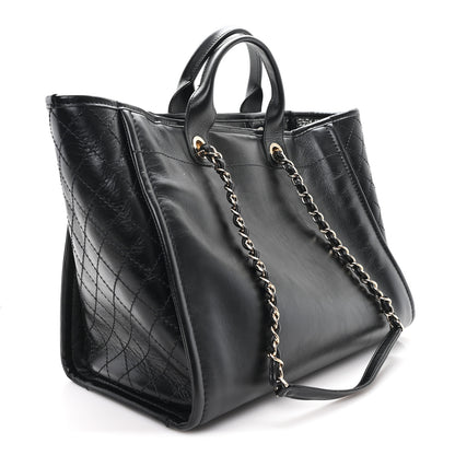 Chanel Calfskin Tweed Medium Deauville Tote Black Multicolor 3 of 12