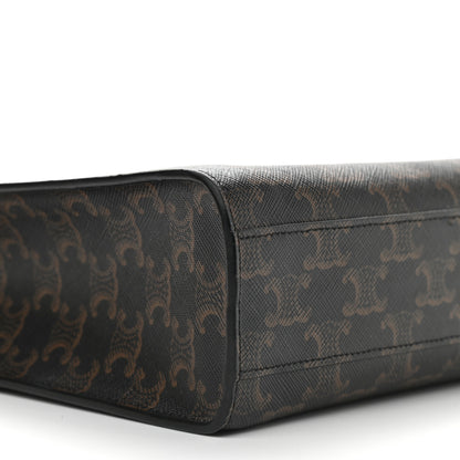 Celine Triomphe Canvas Calfskin Small Vertical Cabas White 6 of 7