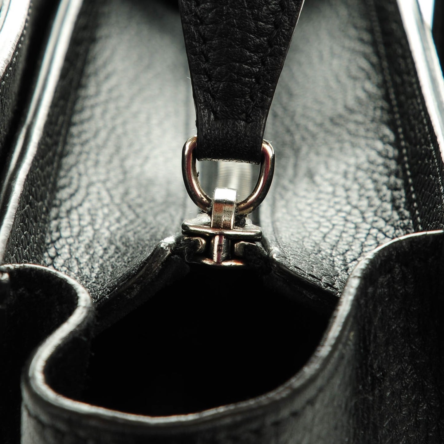 Drummed Calfskin Nano Luggage Black