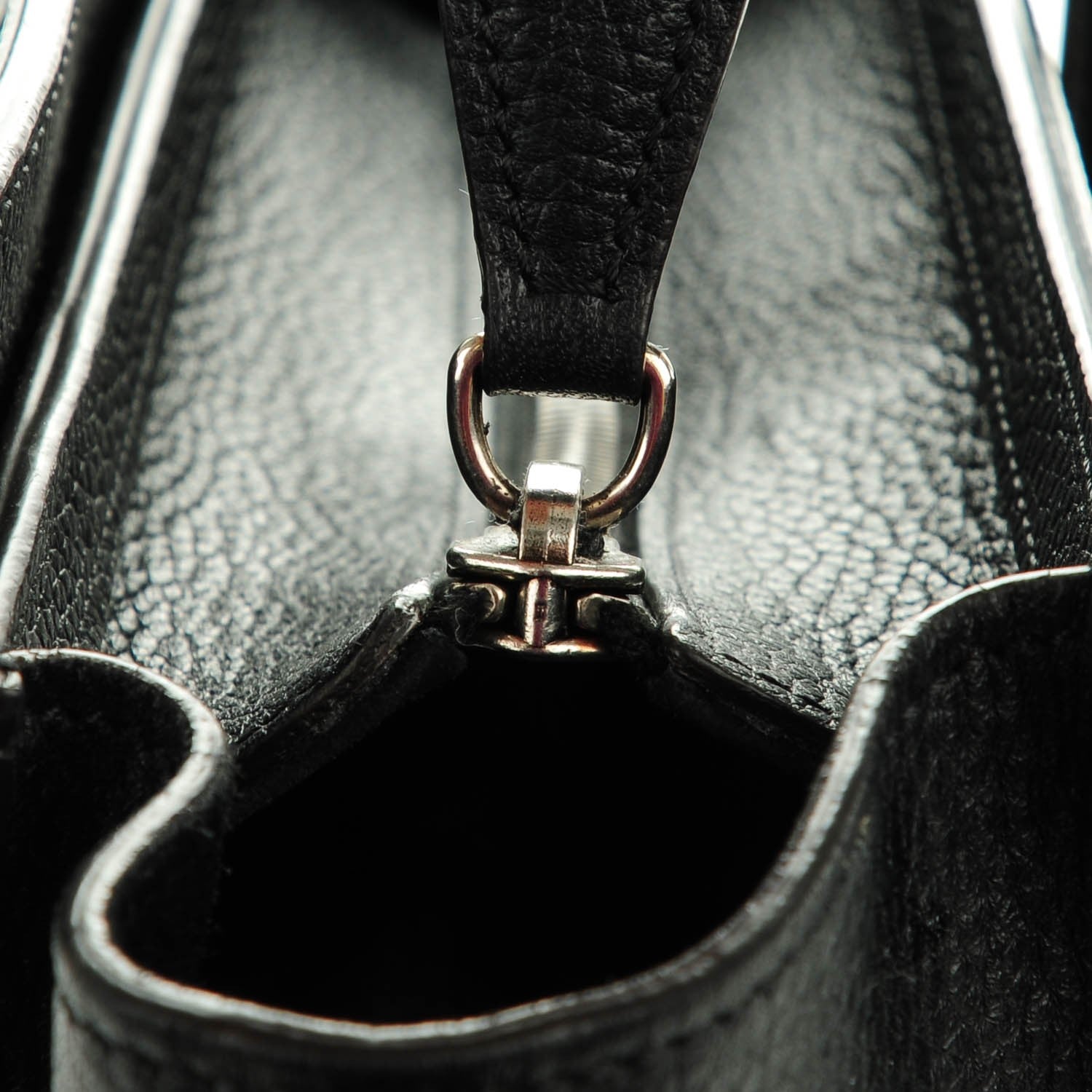 Celine Drummed Calfskin Nano Luggage Black 5 of 7