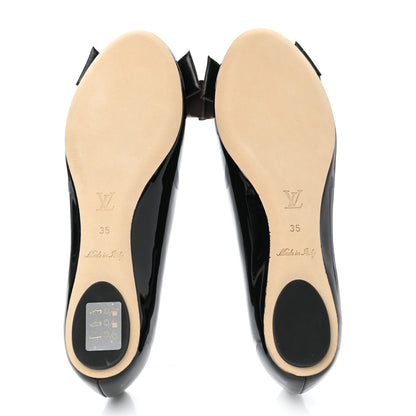 Louis Vuitton Patent Monogram Nylon Bow Popi Ballerina Flats 35 Black 5 of 9