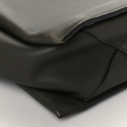 Celine Calfskin Medium Tri-Fold Shoulder Bag Dark Green 8 of 9
