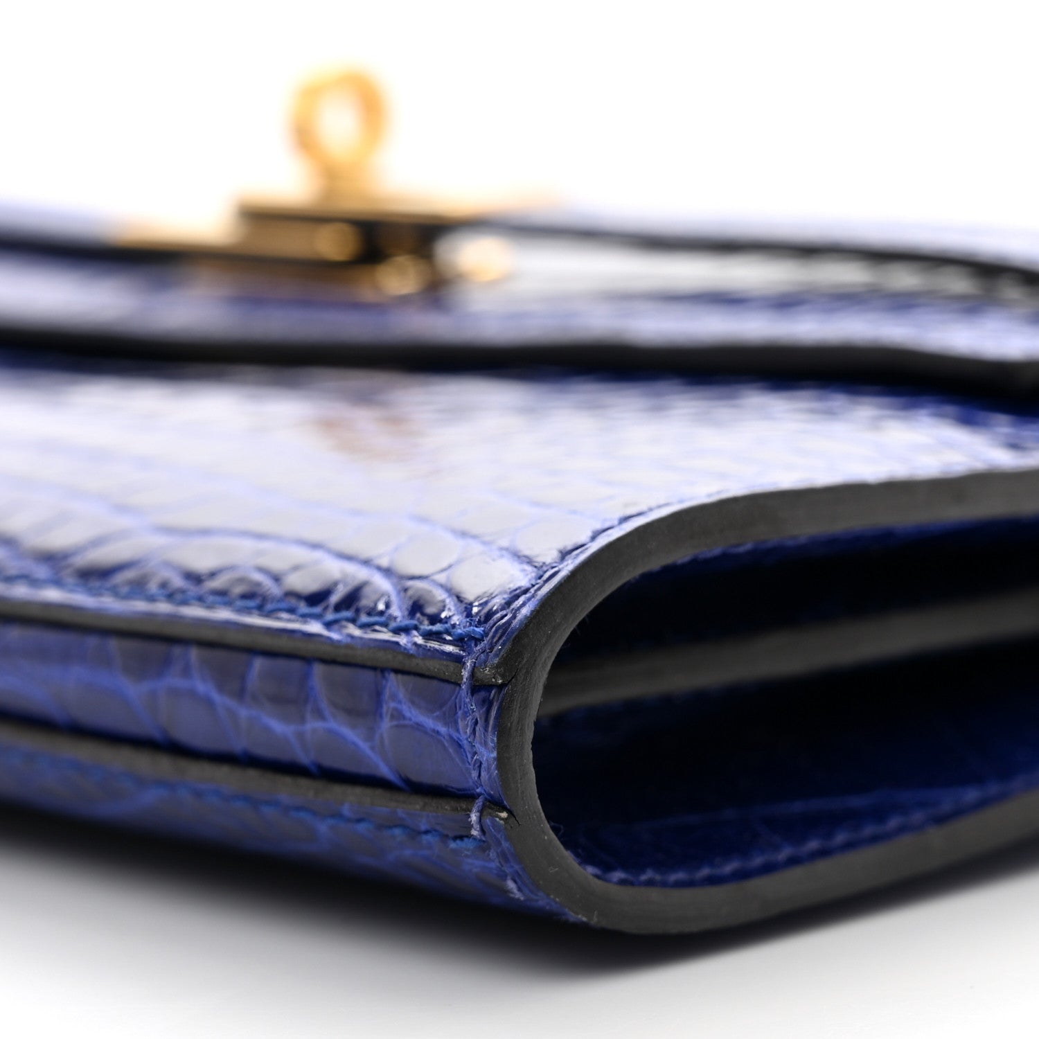 Hermes Shiny Alligator Kelly Longue Wallet Bleu Electrique 11 of 13