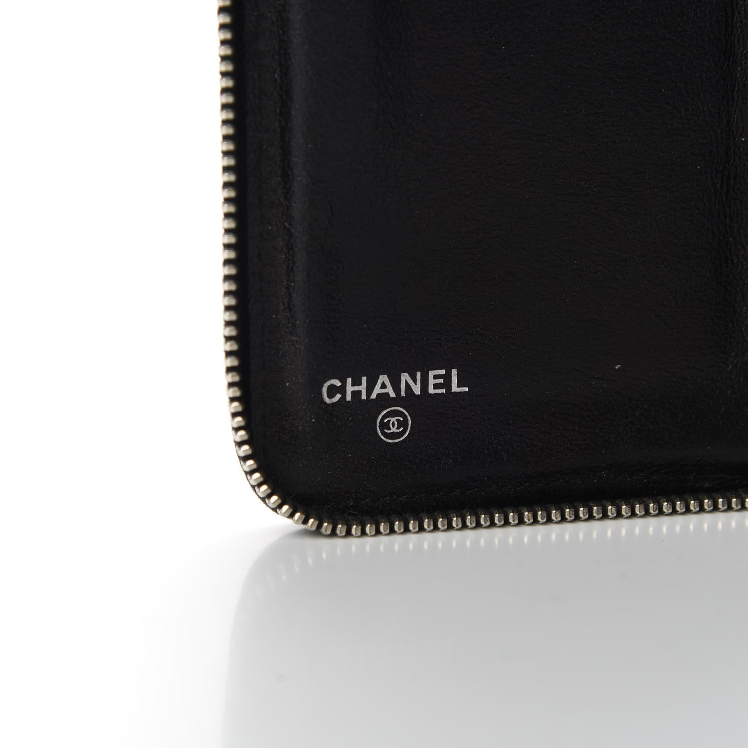 Chanel Calfskin Quilted Large Zip Around Organizer Wallet Black 8 of 9