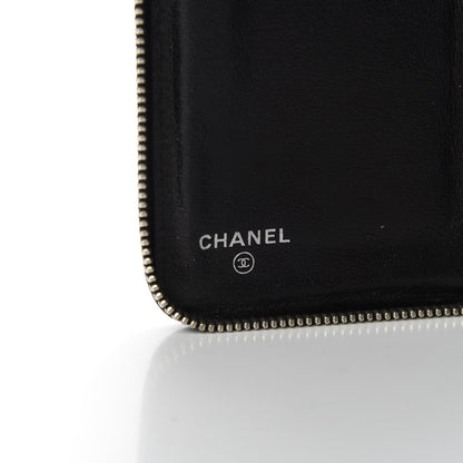 Chanel Calfskin Quilted Large Zip Around Organizer Wallet Black 8 of 9