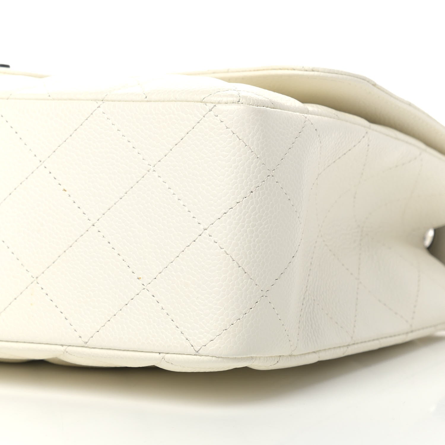 Chanel Caviar Quilted Jumbo Single Flap White 9 of 9