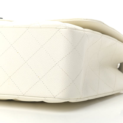 Chanel Caviar Quilted Jumbo Single Flap White 9 of 9