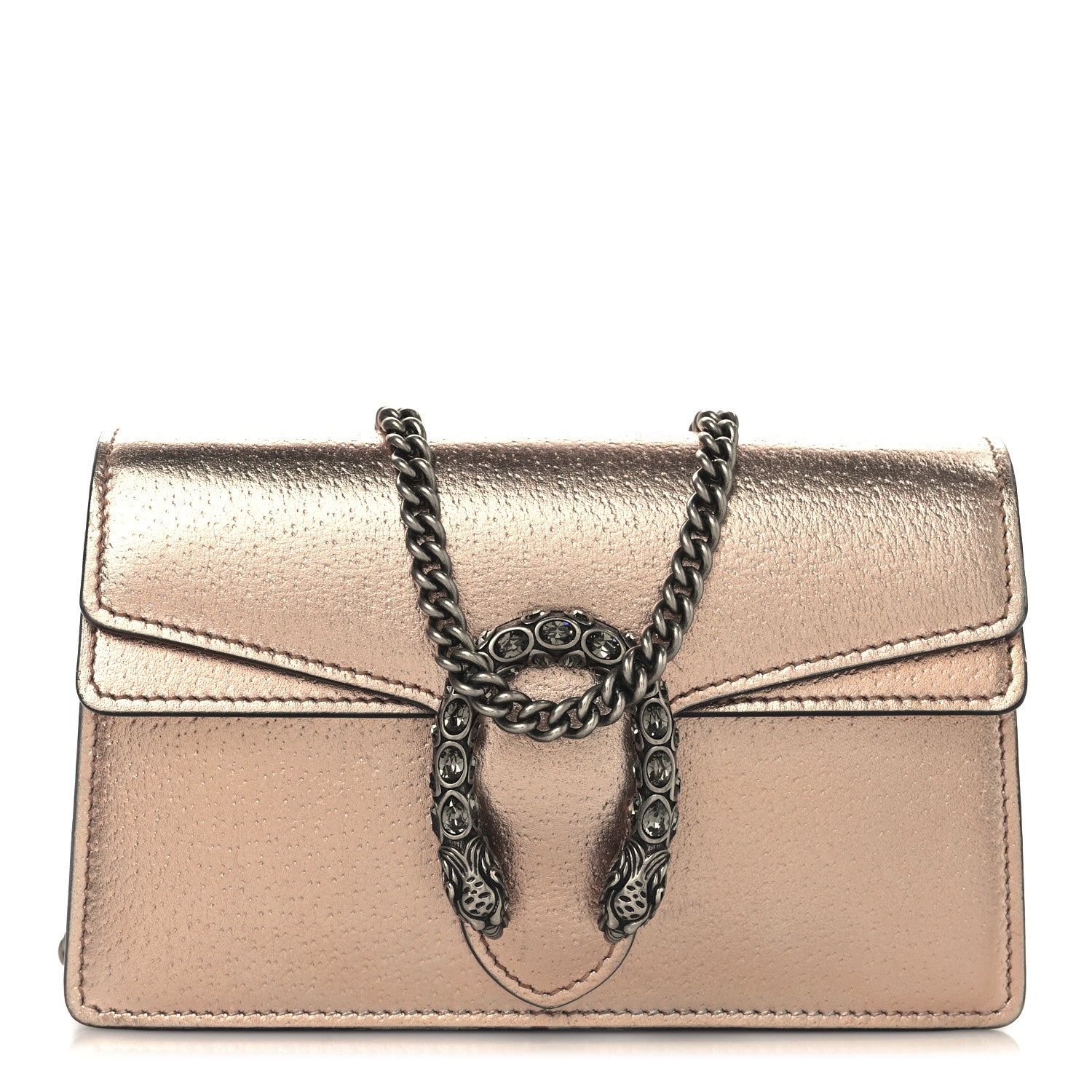 Gucci Metallic Calfskin Super Mini Dionysus Shoulder Bag Rose Gold 1 of 9