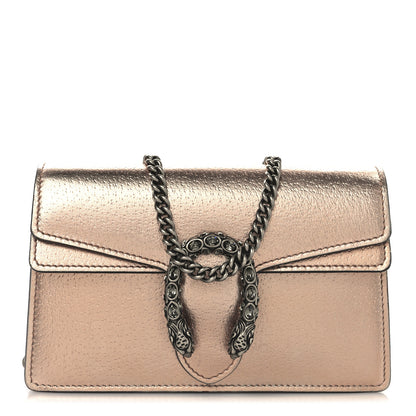 Gucci Metallic Calfskin Super Mini Dionysus Shoulder Bag Rose Gold 1 of 9