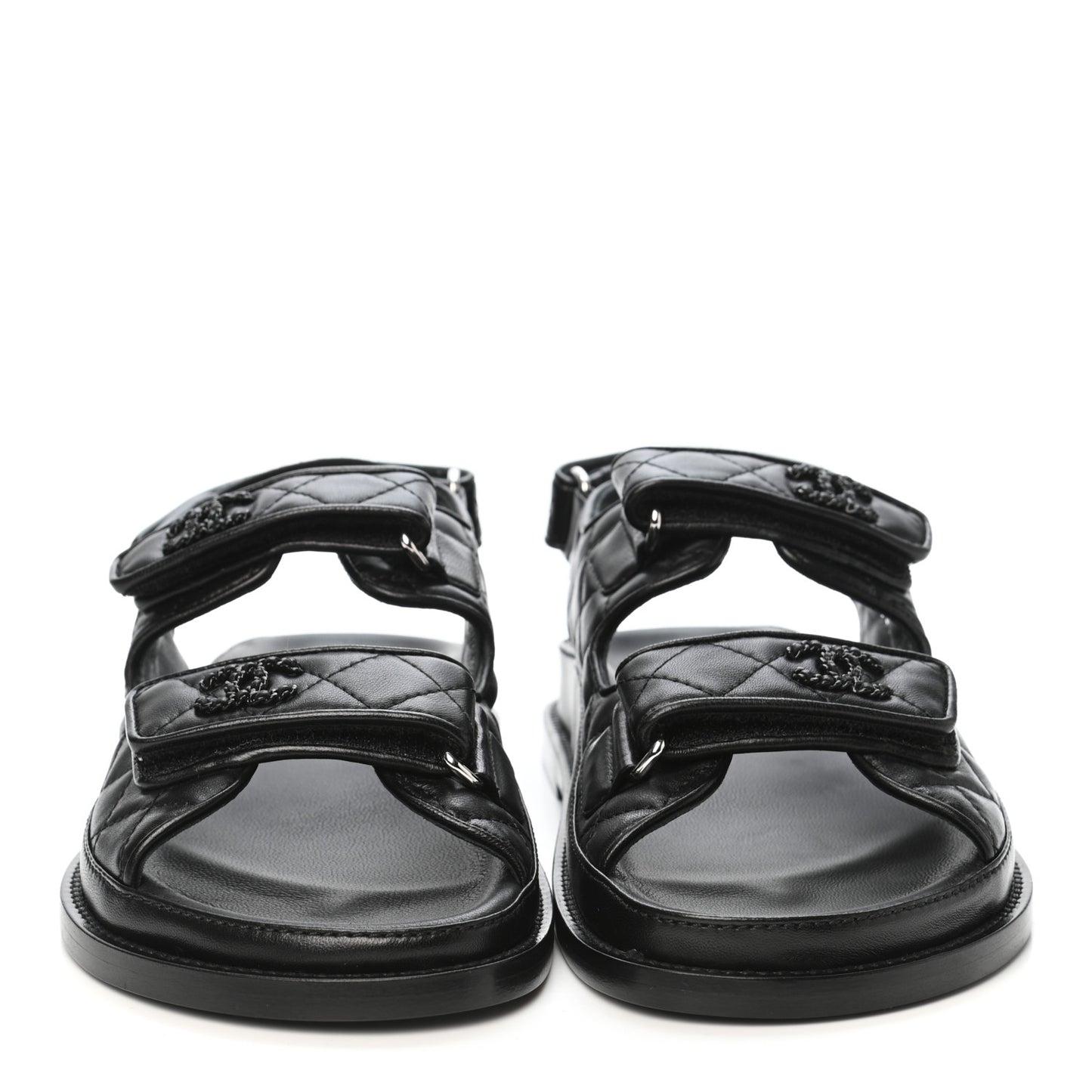 Lambskin Velcro Dad Sandals 38 Black