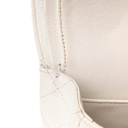 Chanel Caviar Quilted Medium Double Flap Bijoux Chain White 14 of 26