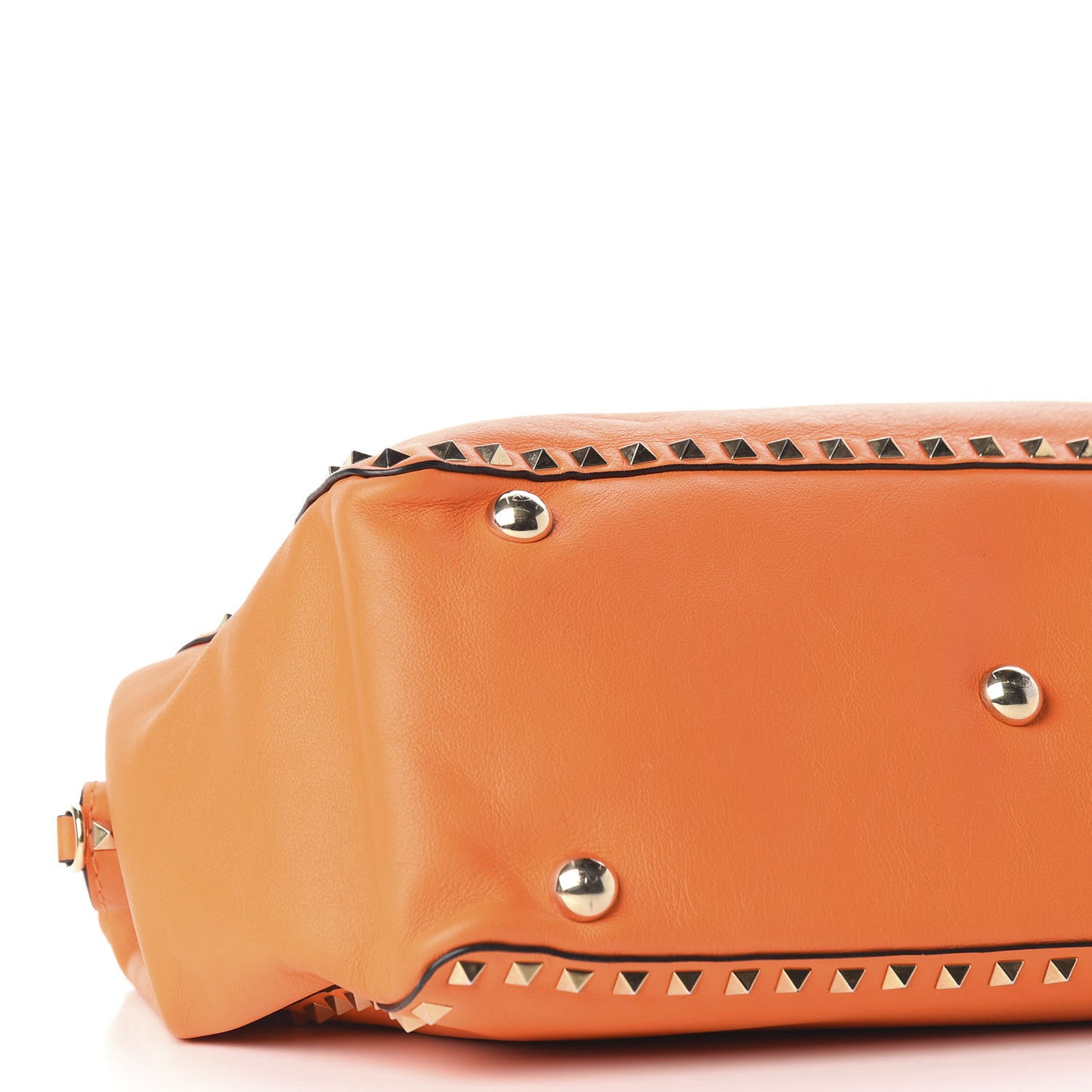 Vitello Medium Rockstud Tote Orange Fluo