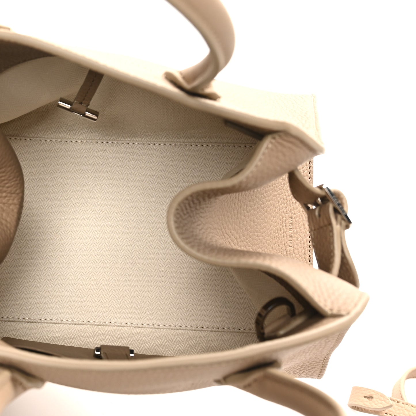 Grained Calfskin Soft Margaux 10 Bag Dark Taupe