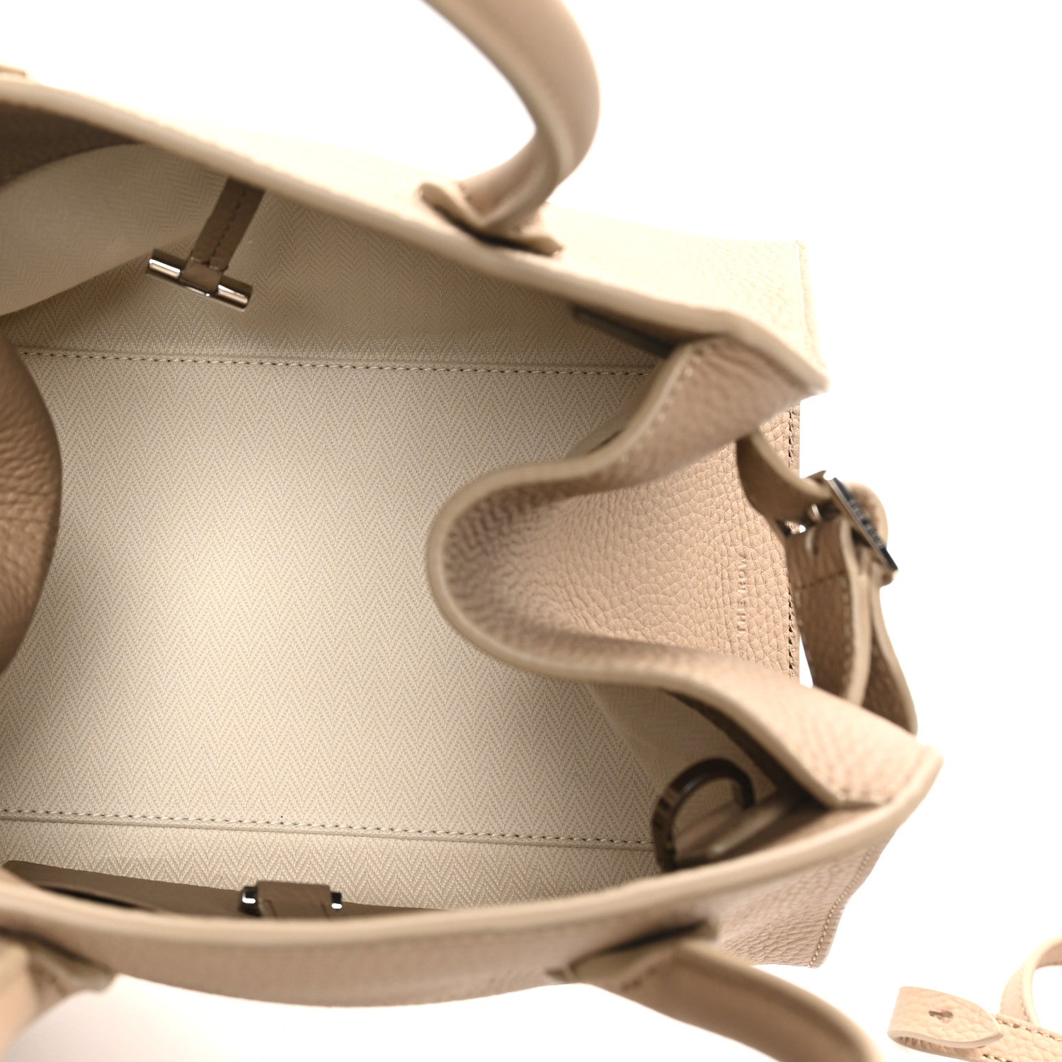 The Row Grained Calfskin Soft Margaux 10 Bag Dark Taupe 5 of 9