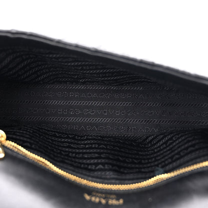 Prada Nappa Gaufre Medium Chain Flap Shoulder Bag Black 5 of 12