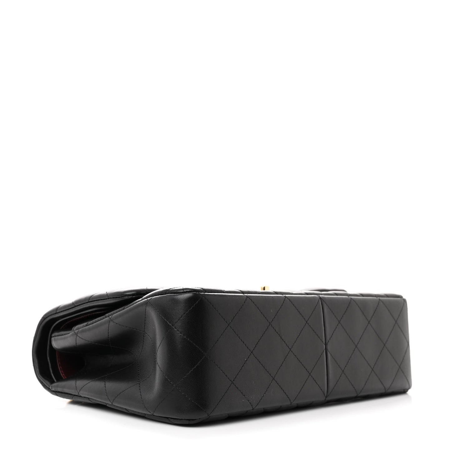 Lambskin Quilted Jumbo Double Flap Black