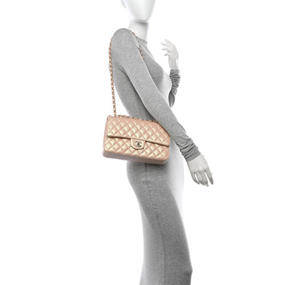 Chanel Iridescent Calfskin Quilted Medium Double Flap Beige 2 of 11