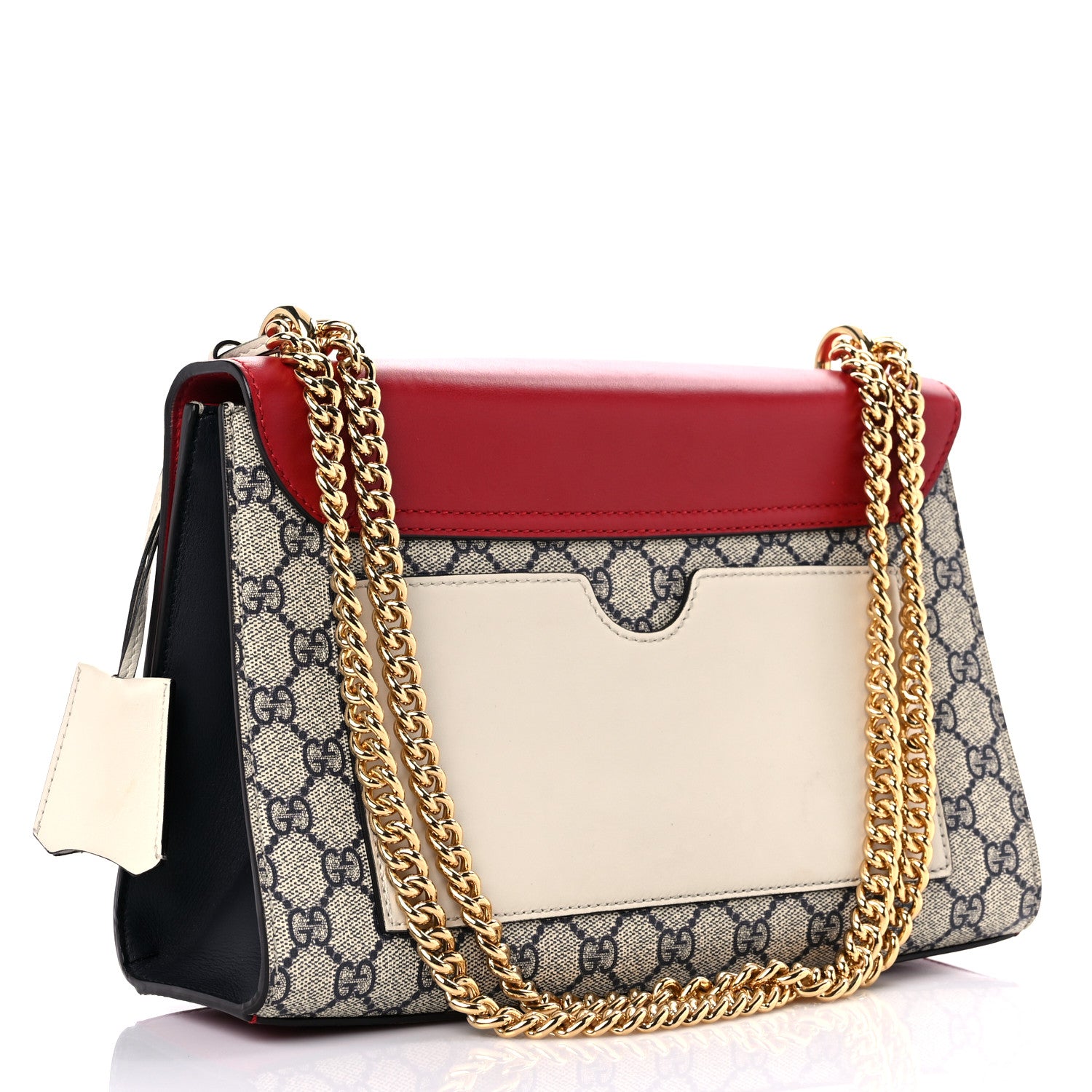 Gucci GG Supreme Monogram Moon Calfskin Medium Padlock Shoulder Bag Beige Blue Hibiscus Red Mystic White 3 of 20