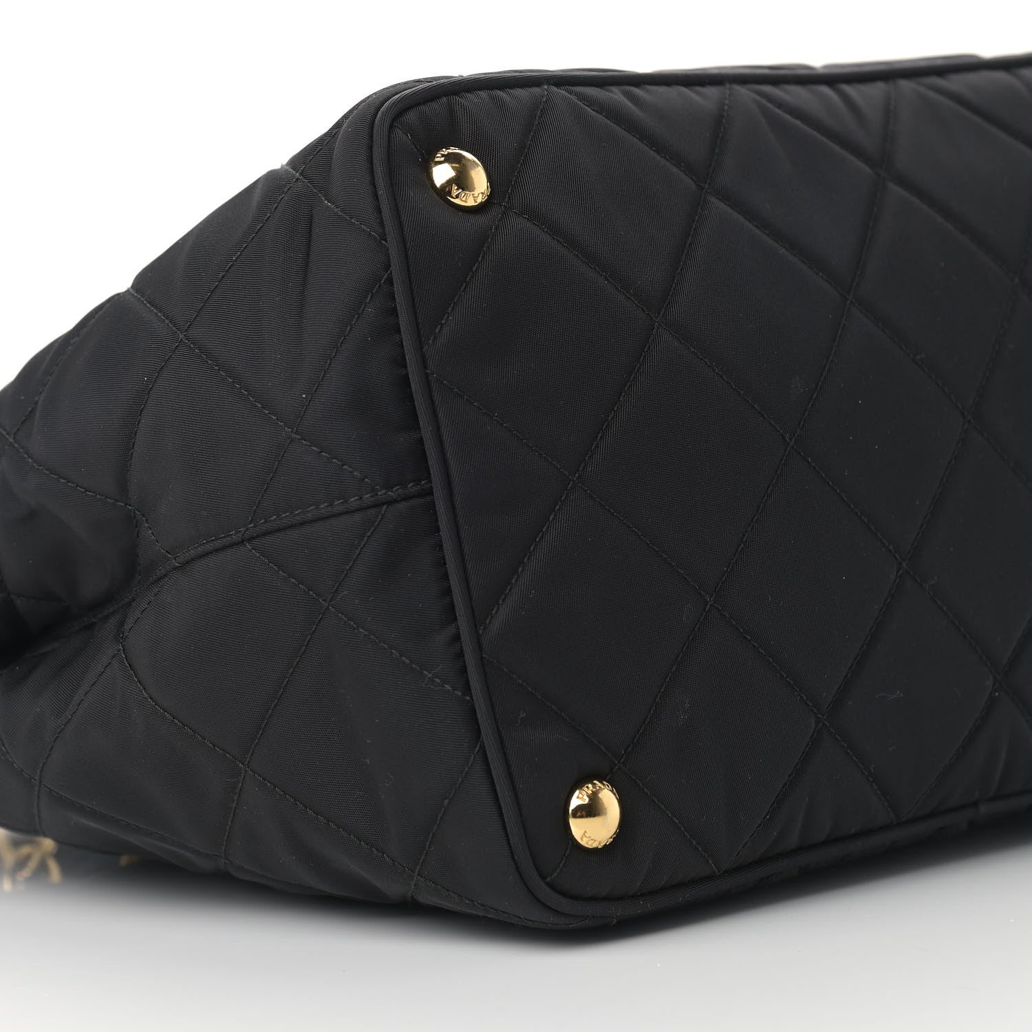 Prada Nylon Tessuto Impuntu Quilted Shoulder Bag Black 9 of 14