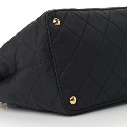 Prada Nylon Tessuto Impuntu Quilted Shoulder Bag Black 9 of 14