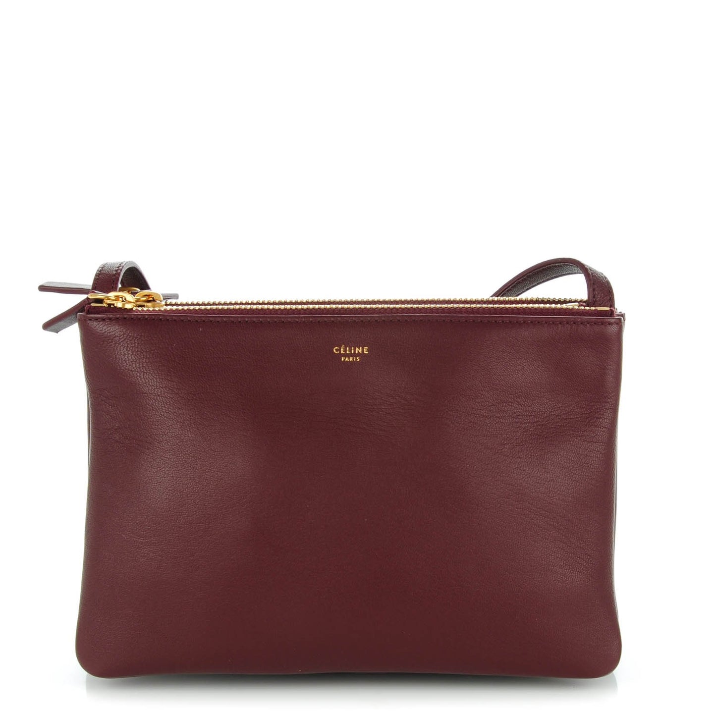 Smooth Lambskin Small Trio Crossbody Bag Burgundy