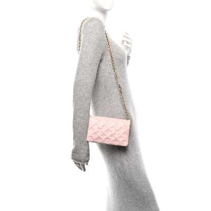 Louis Vuitton Lambskin Embossed Monogram Pochette Coussin Rose 2 of 9
