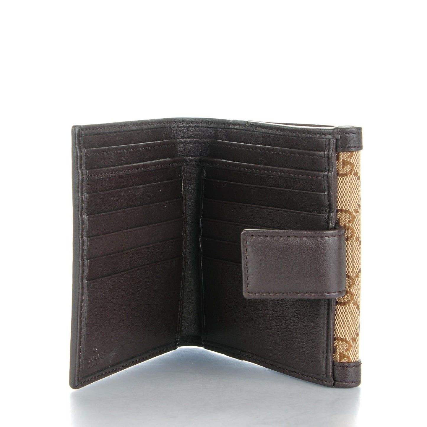 Monogram Margaux Calfskin Sukey French Flap Wallet Beige Ebony Cocoa
