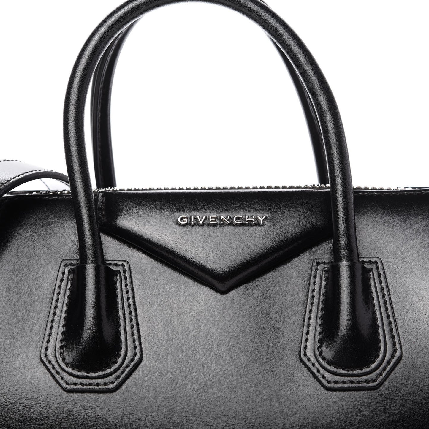 Shiny Lord Calfskin Small Antigona Black