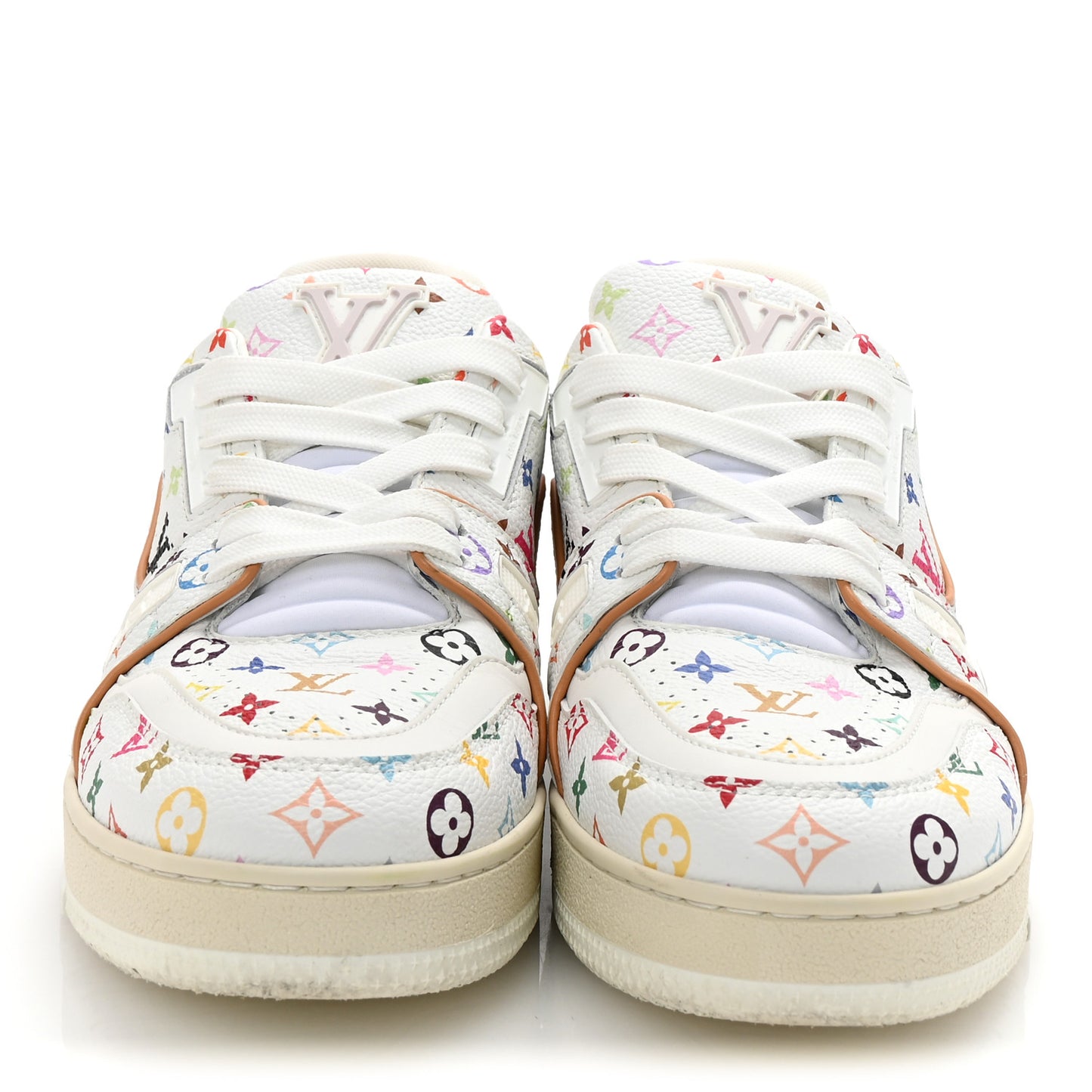 LV X TM Calfskin Monogram Multicolor Womens LV Trainer Sneakers 38 White