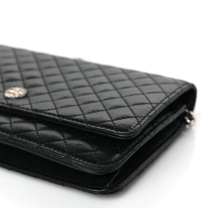 Chanel Lambskin Micro Quilted Wallet On Chain WOC Black 10 of 11
