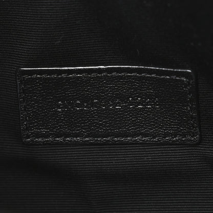 Saint Laurent Grain De Poudre Matelasse Chevron Monogram Envelope Clutch Black 7 of 8