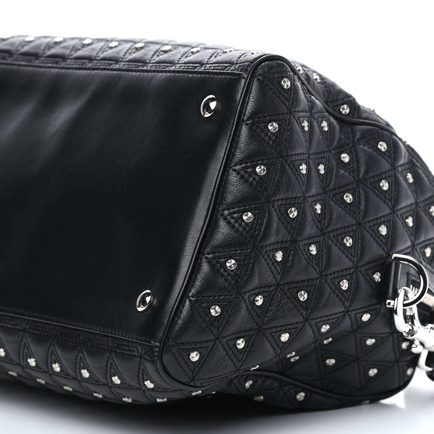 Versace Nappa Trapuntata Triangle Quilted Studded Duffle Black 9 of 9