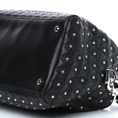 Versace Nappa Trapuntata Triangle Quilted Studded Duffle Black 9 of 9