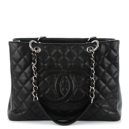 Chanel Caviar Quilted Grand Shopping Tote GST Dark Brown 1 of 7