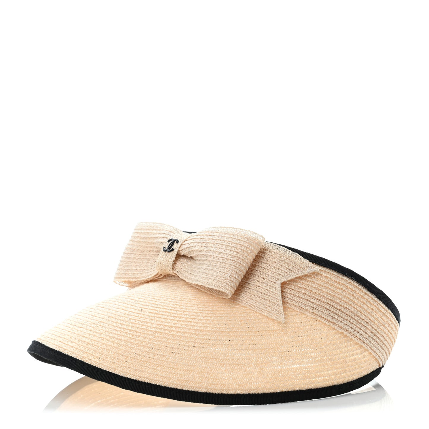 Straw Grosgrain Visor M Beige Black