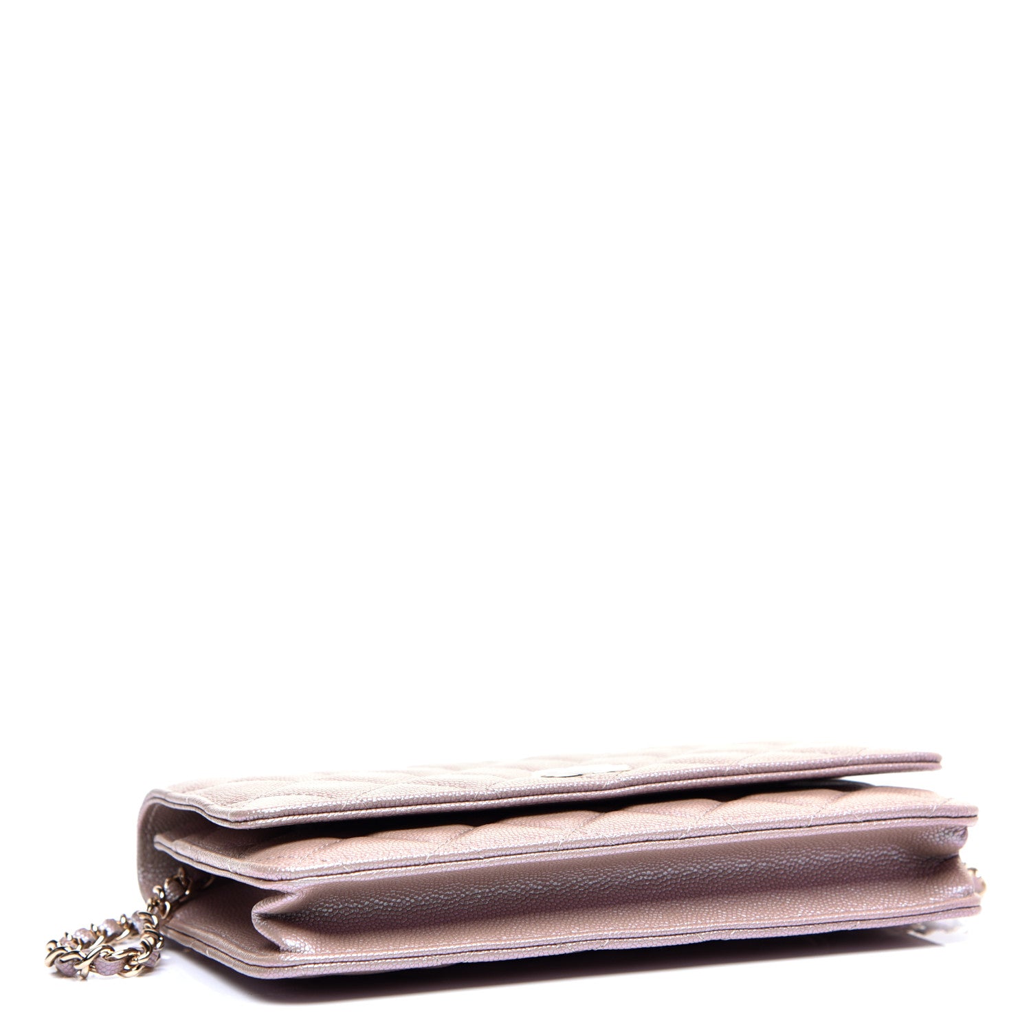 Chanel Iridescent Caviar Quilted Wallet On Chain WOC Beige 4 of 11