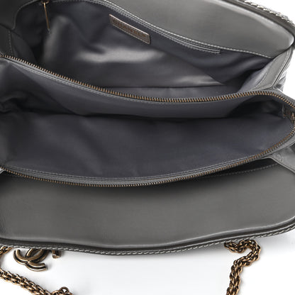 Chanel Calfskin Quilted Stitch Triptych Tote Grey 5 of 10