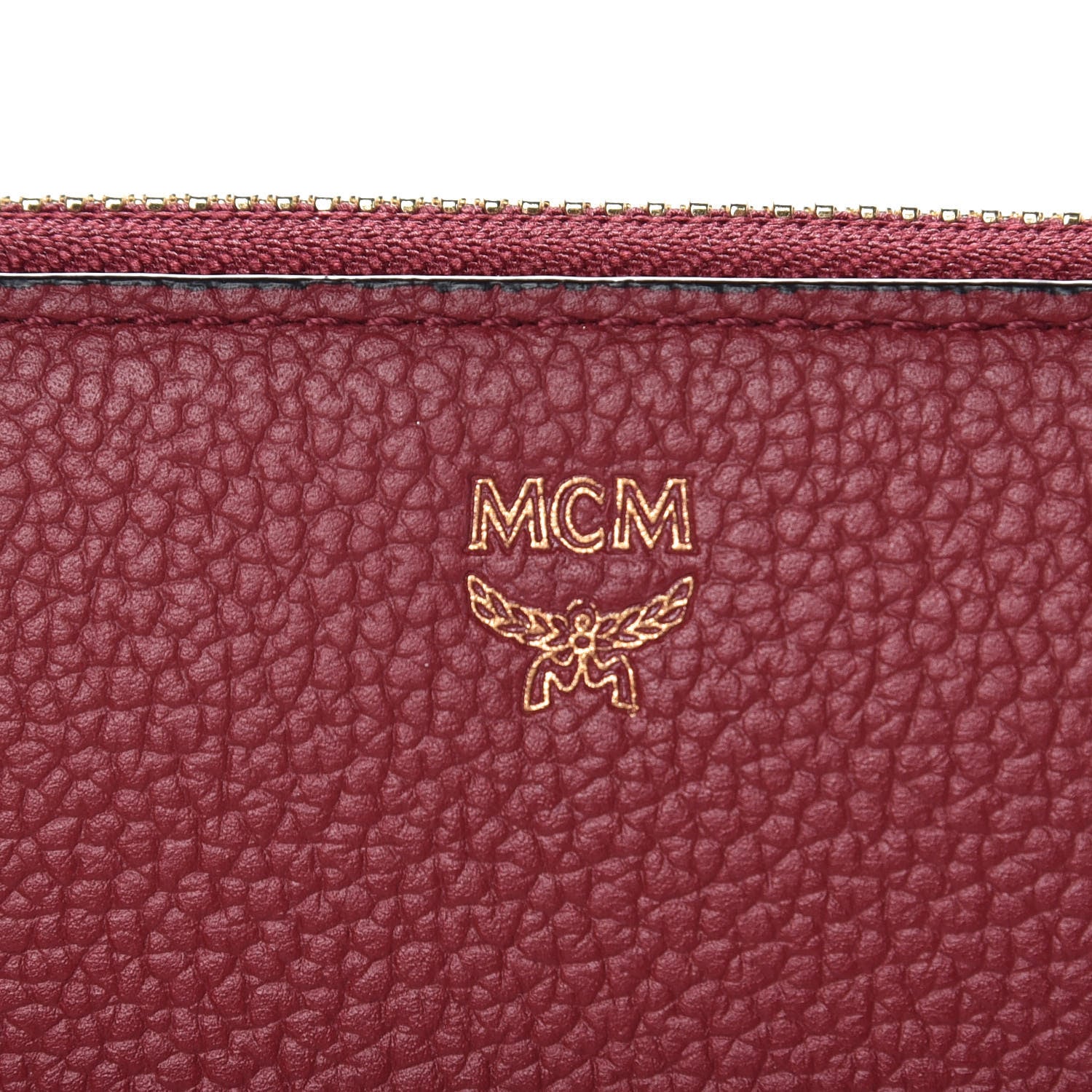 MCM Calfskin Fontanellas Park Avenue Milla Zip Around Wallet Burgundy 9 of 11