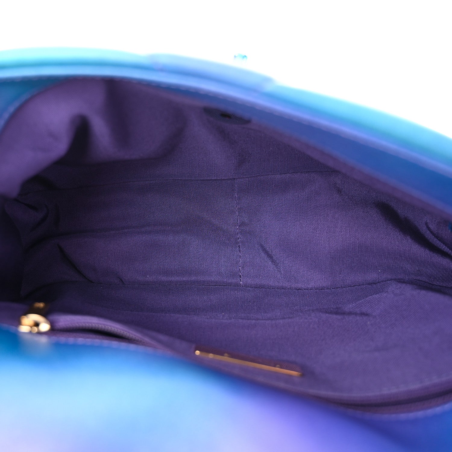 Chanel Tie Dye Calfskin Quilted Medium Chanel 19 Flap Blue Purple 5 of 10