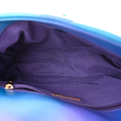 Chanel Tie Dye Calfskin Quilted Medium Chanel 19 Flap Blue Purple 5 of 10