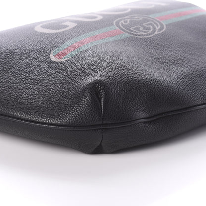 Gucci Grained Calfskin Logo Half Moon Hobo Black 8 of 9
